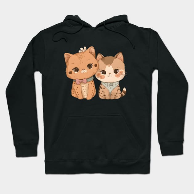 Cute cat couple Hoodie by UniqueMe